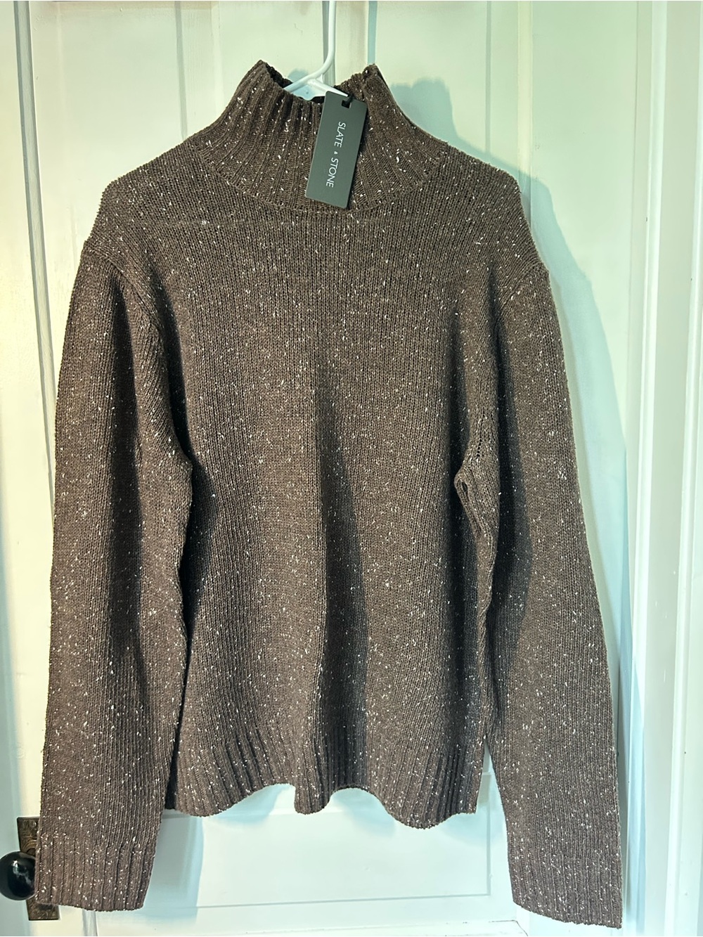 Slate & Stone Brown Speckled Turtleneck Sweater
